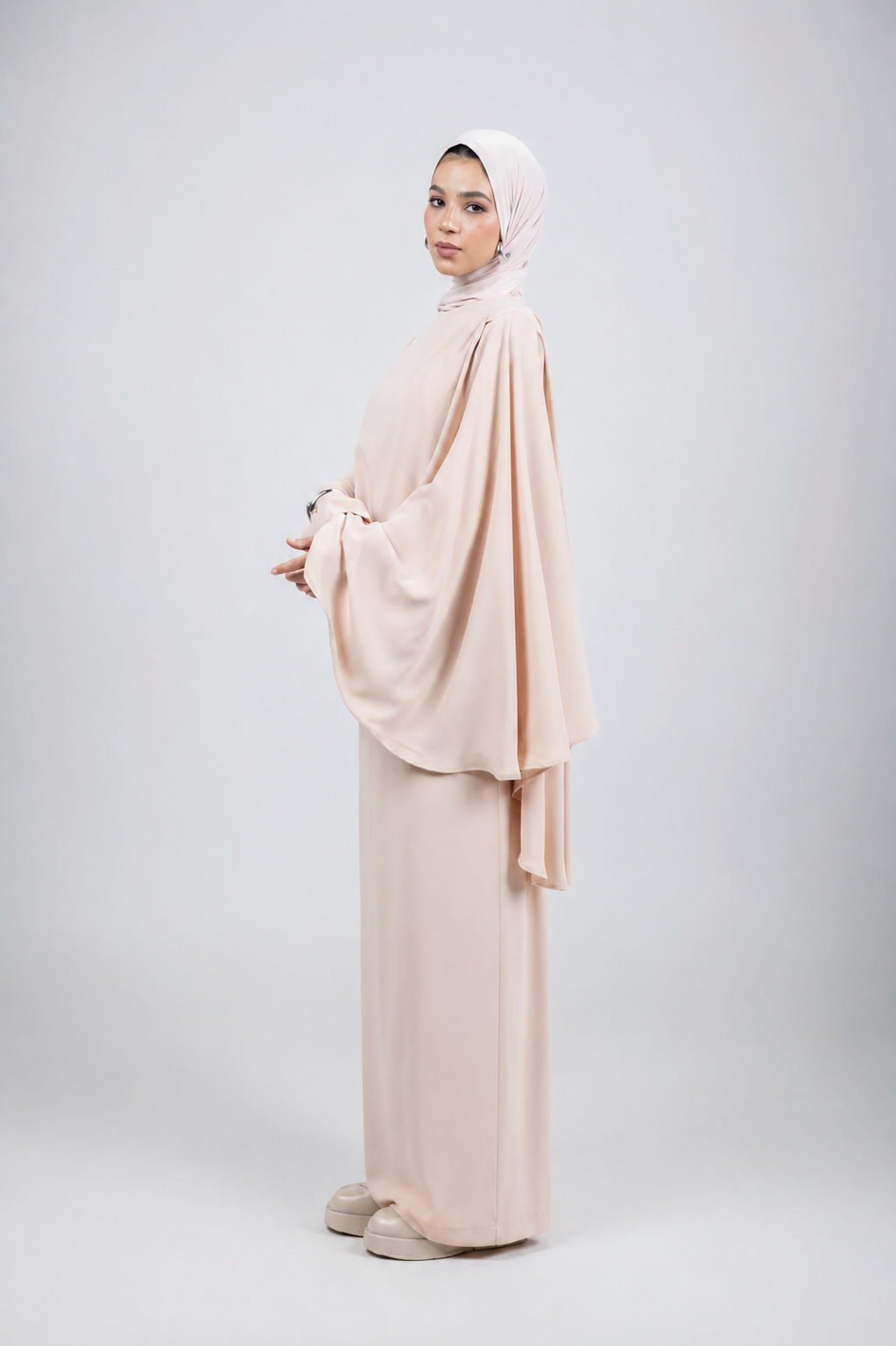 Asymmetrical Cape Set - Dusty Pink
