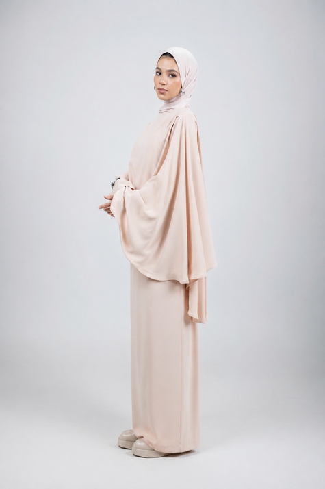 Asymmetrical Cape Set - Dusty Pink