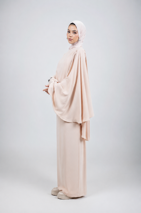 Asymmetrical Cape Set - Dusty Pink