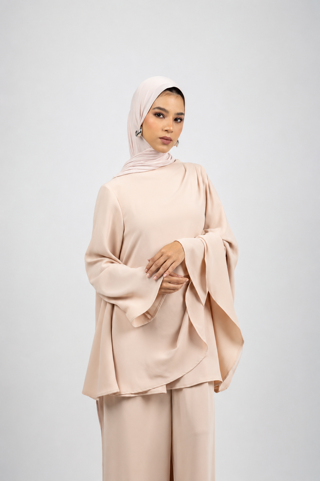 Asymmetrical Cape Set - Dusty Pink