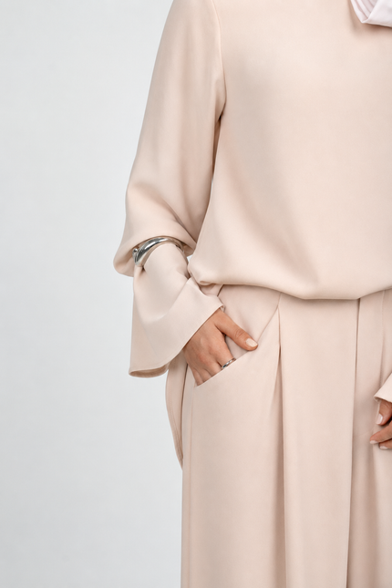 Fluid Tailored Pants - Dusty Pink