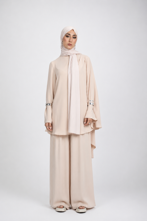 Asymmetrical Cape Set - Dusty Pink