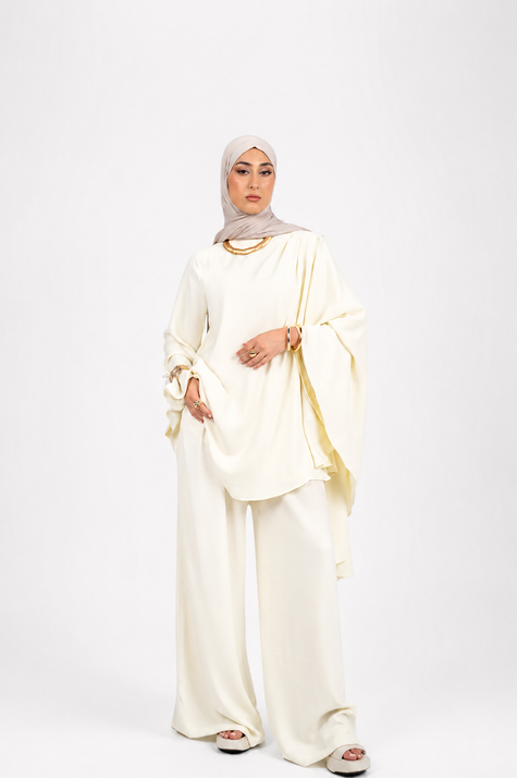 Asymmetrical Cape Set - Soft Butter