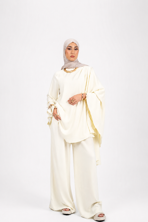 Asymmetrical Cape Set - Soft Butter