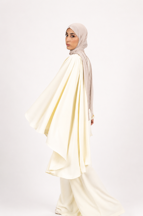 Asymmetrical Cape Set - Soft Butter