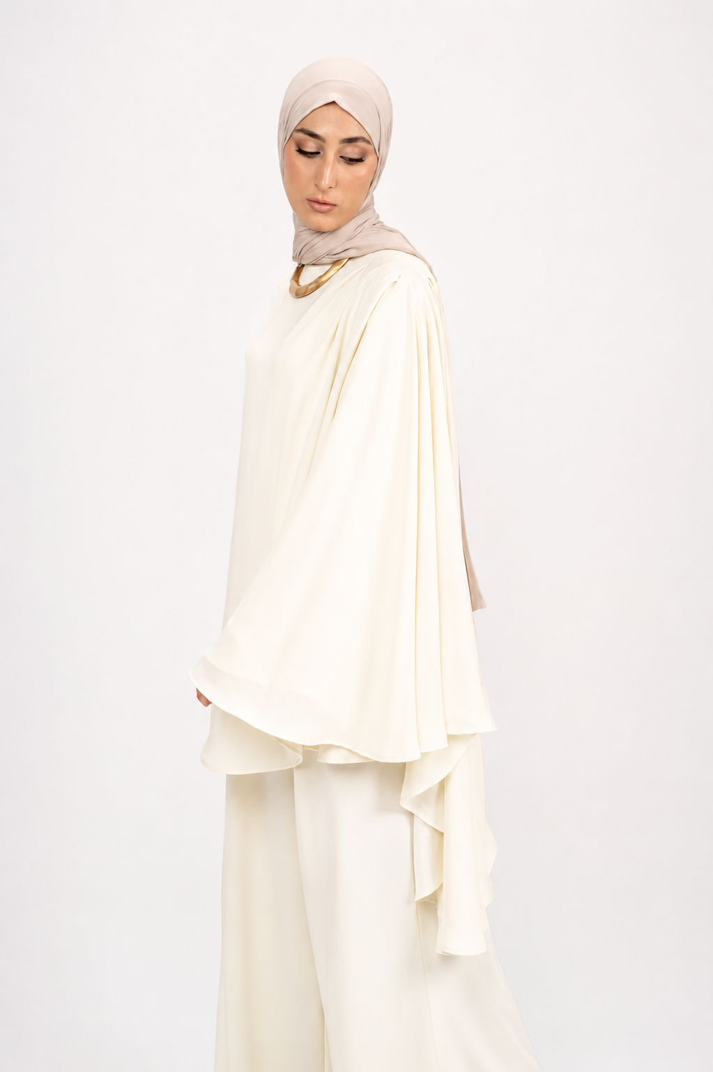 Asymmetrical Cape Set - Soft Butter