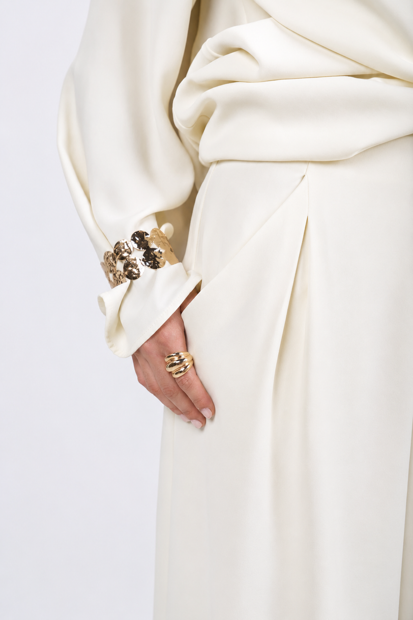 Fluid Tailored Pants - Soft Butter