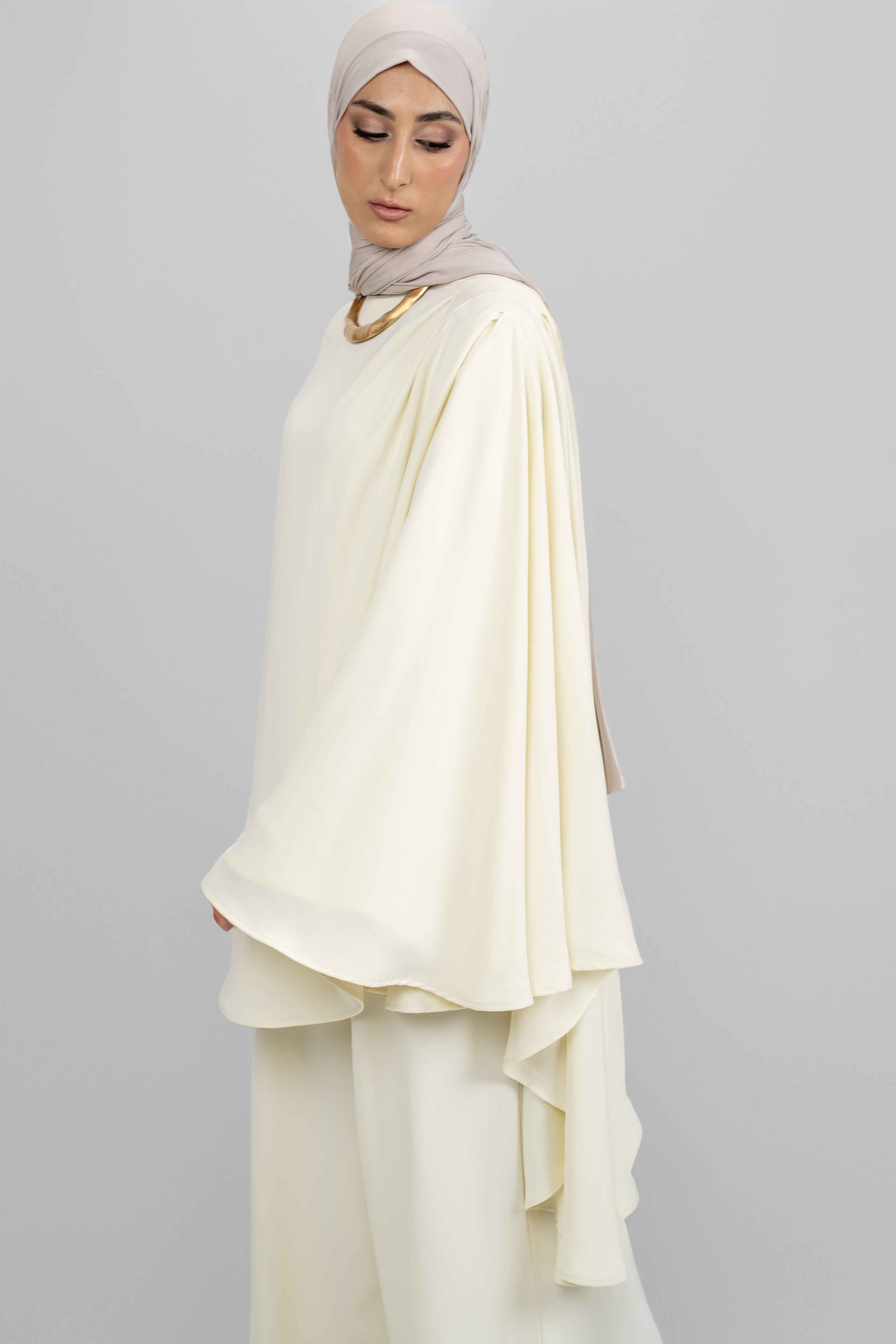 Asymmetrical Cape Set - Soft Butter