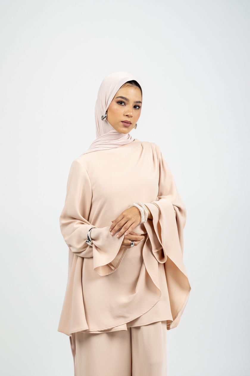 Asymmetrical Cape Set - Dusty Pink