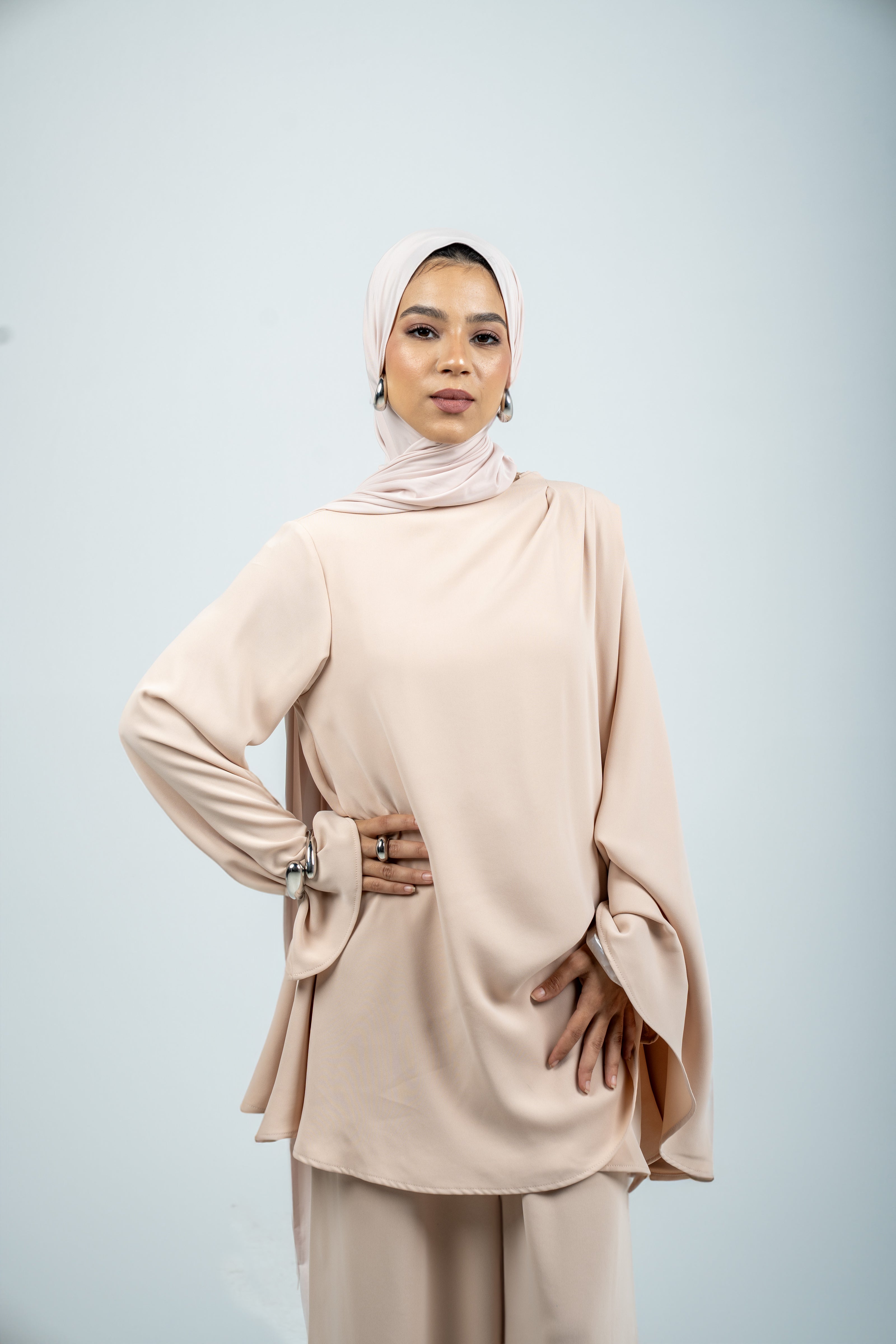 Asymmetrical Cape Top - Dusty Pink