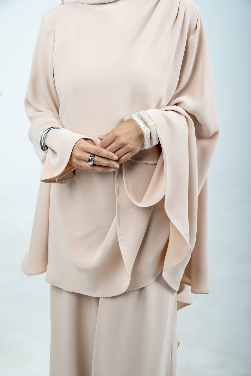 Asymmetrical Cape Top - Dusty Pink