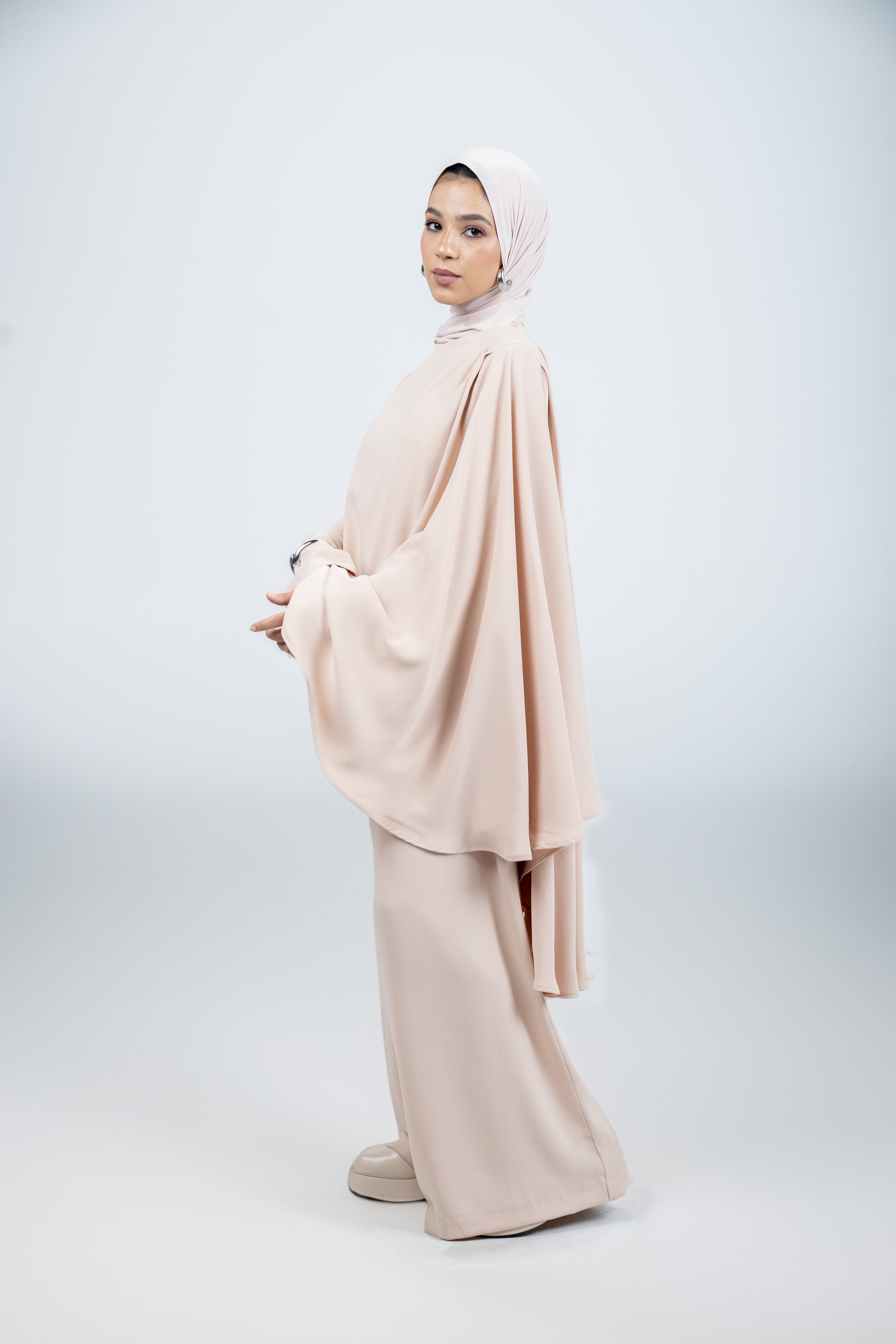 Asymmetrical Cape Set - Dusty Pink