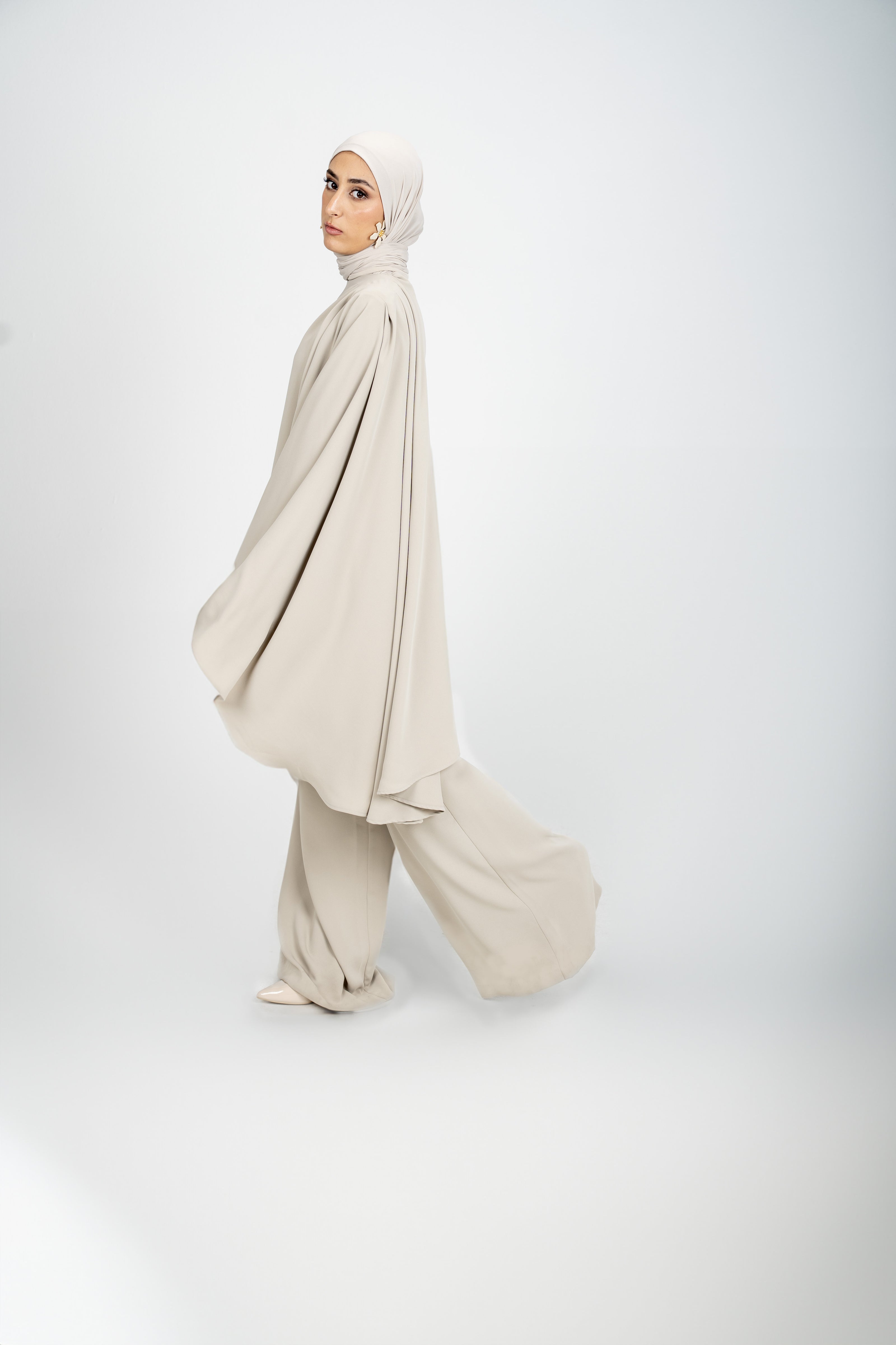 Asymmetrical Cape Set - Moss Gray