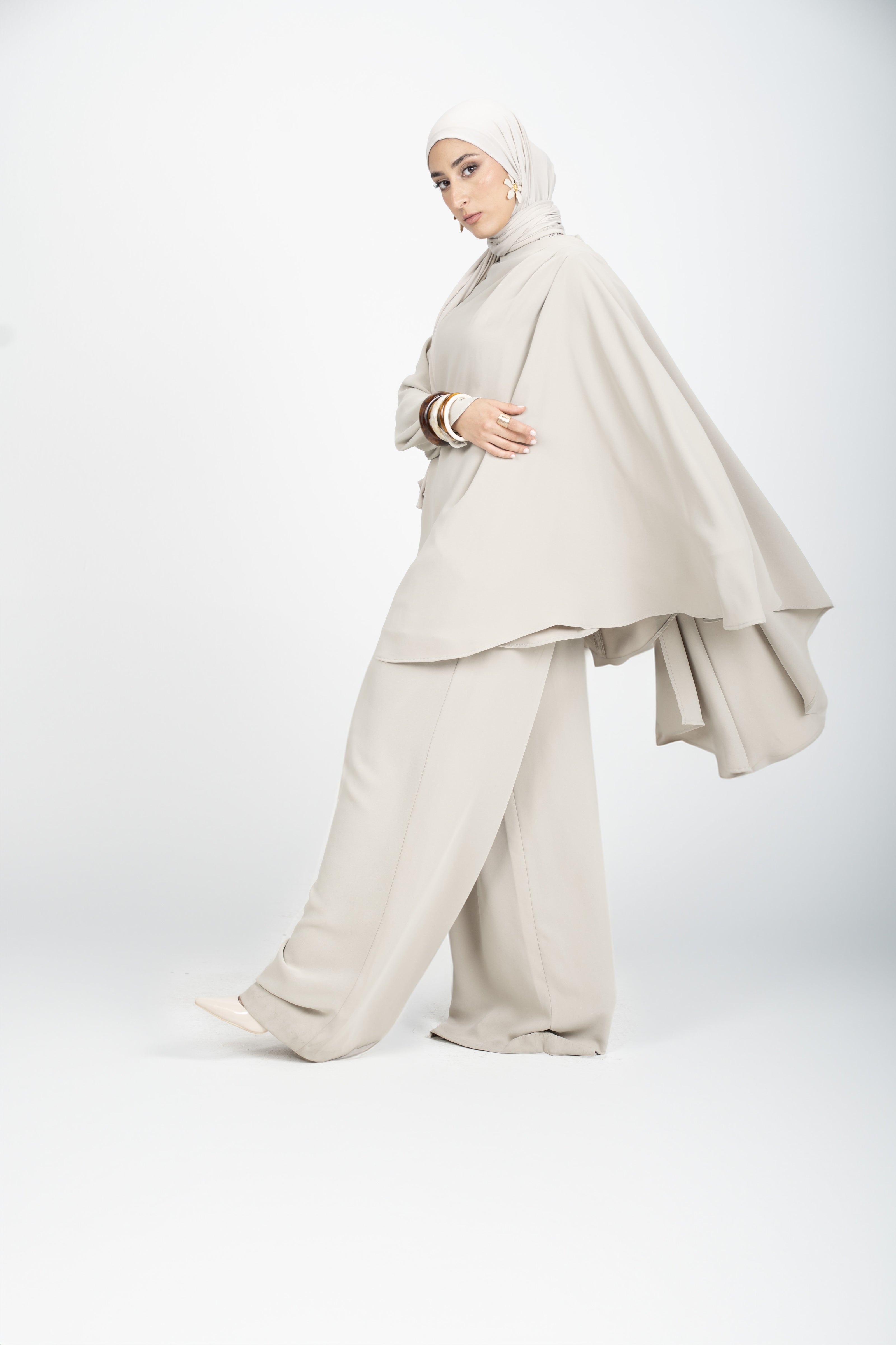 Fluid Tailored Pants - Moss Gray