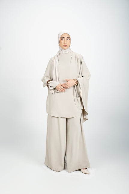 Asymmetrical Cape Set - Moss Gray