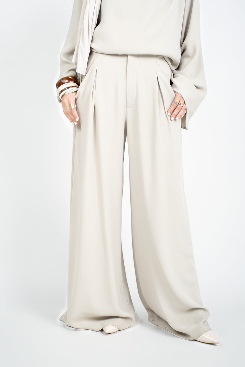 Fluid Tailored Pants - Moss Gray