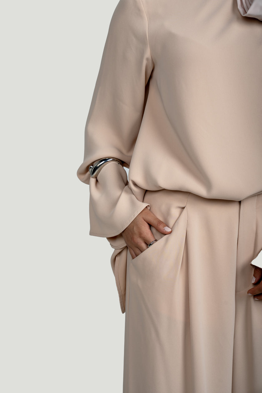 Asymmetrical Cape Set - Dusty Pink