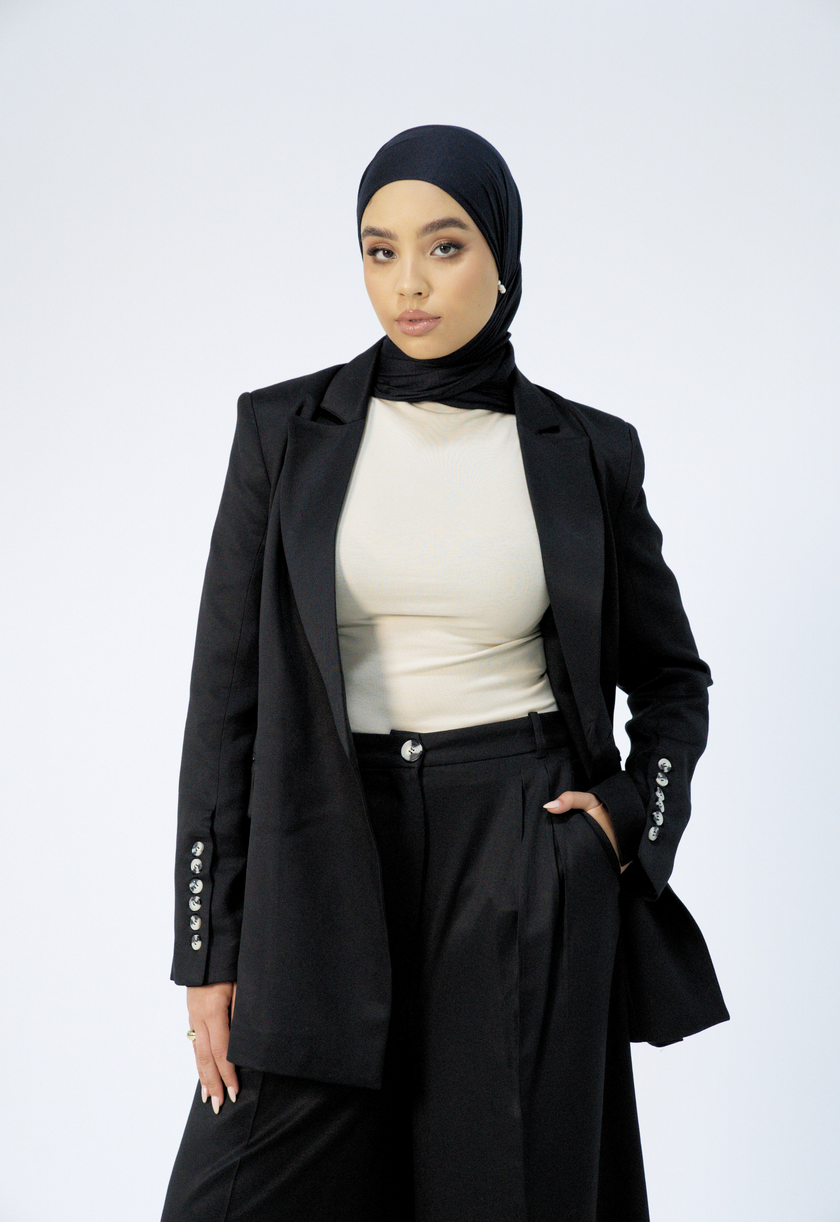 Wide-leg tailored pants