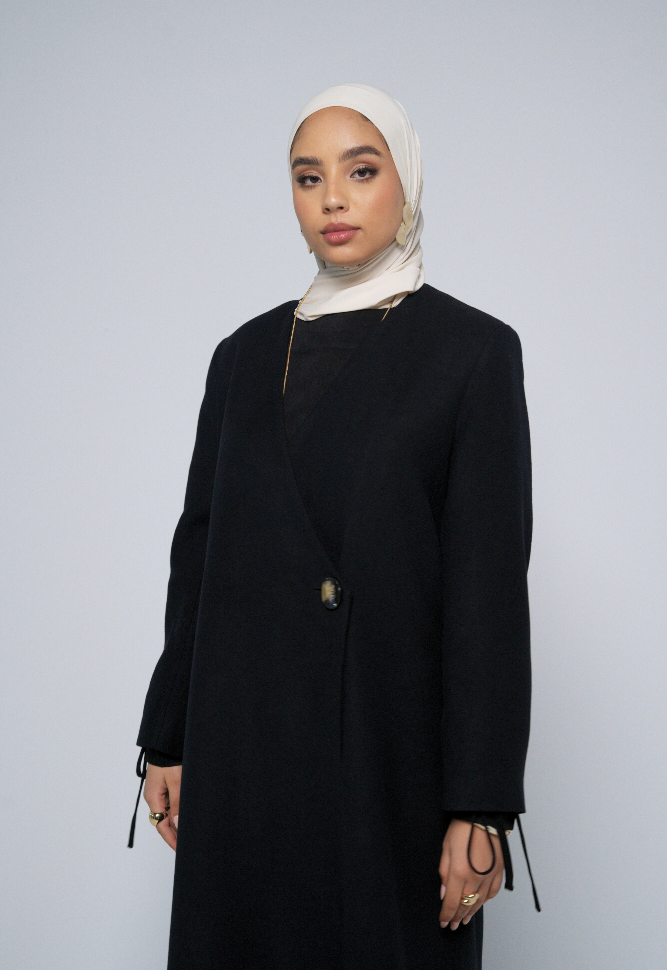 Long Wool Cardigan - Black