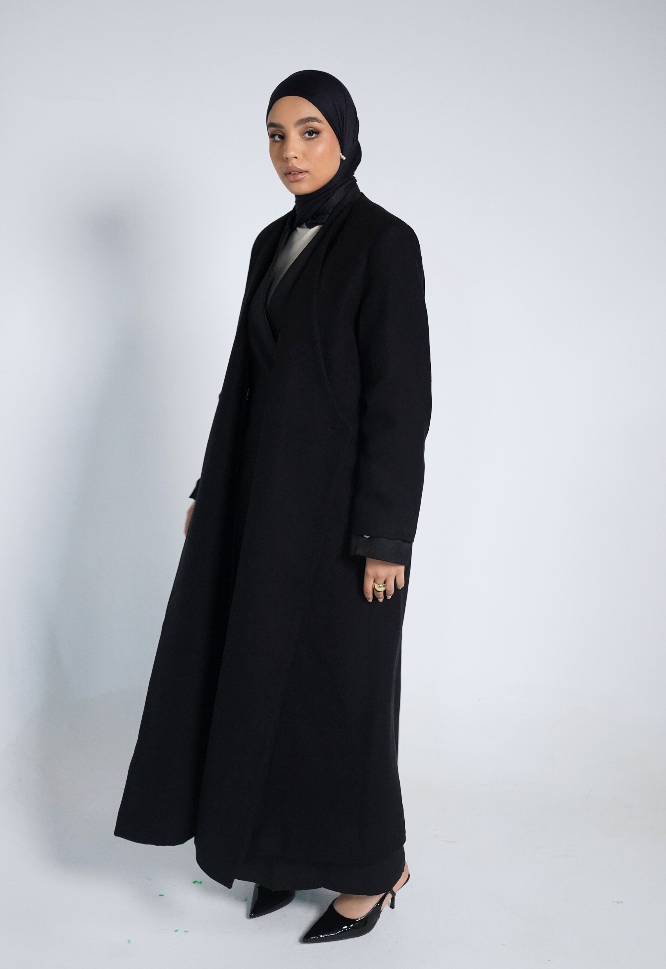 Long Wool Cardigan - Black