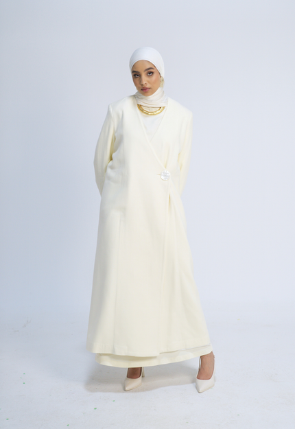 Long Wool Cardigan - Off White