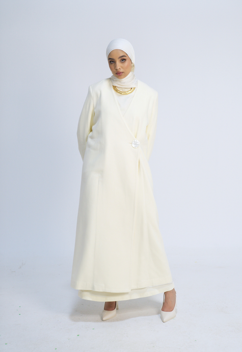 Long Wool Cardigan - Off White