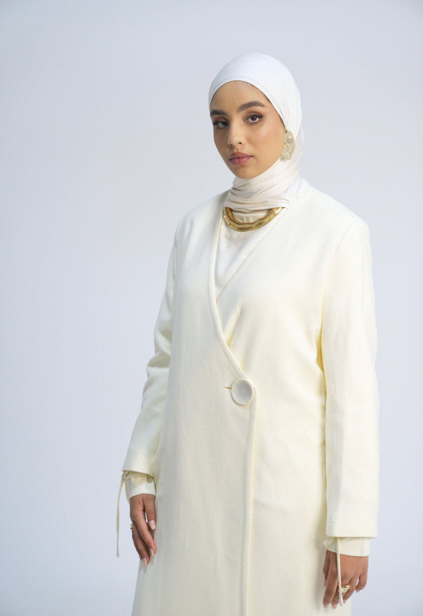 Long Wool Cardigan - Off White