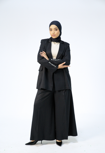 Wide-leg tailored pants